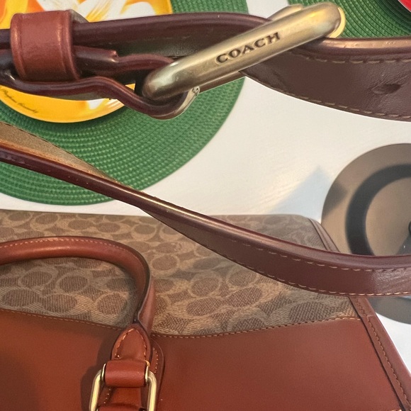 Coach Leather & Canvas Signature Satchel (includes the shoulder strap) - Picture 10 of 14